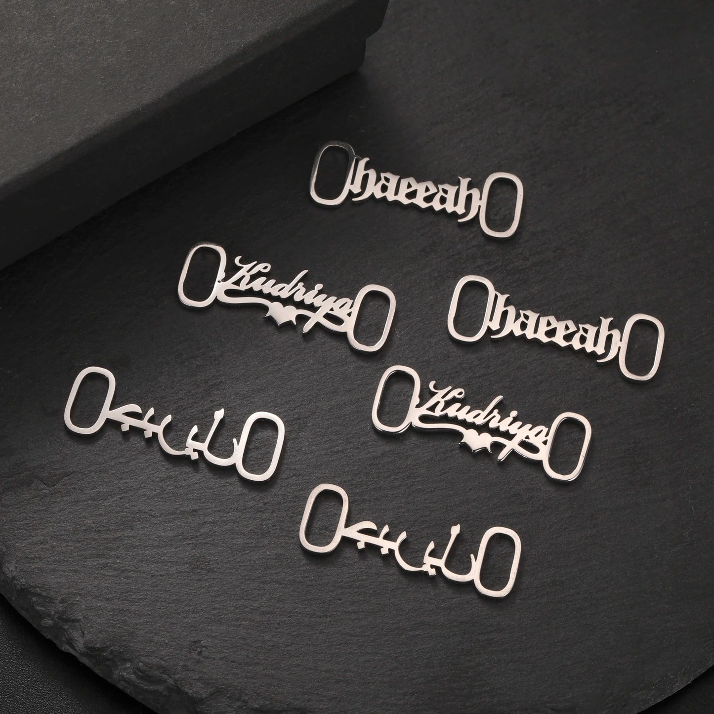 Pair of personalized stainless steel shoe buckles